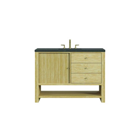 James Martin Vanities Single 48'' Single Vanity, Sunwashed Oak w/ 3 CM Charcoal Soapstone Quartz Top D404-V48-SWO-3CSP